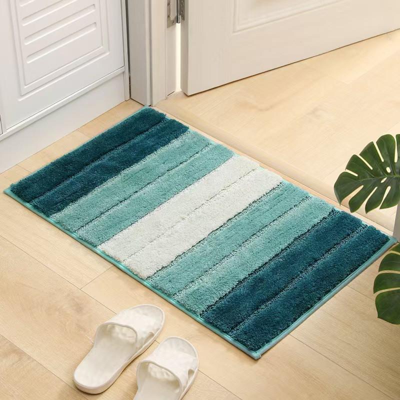 Extra Thick Chenille Plush Bath Mat Non-Slip Absorbent Floor Rug Bathroom Kitchen Entryway Bedroom Modern Minimalist