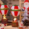 Christmas Glowing Ornaments, Santa Claus Snowman Hot Air Balloon with LED Light, Christmas Tree Ornaments Kids Toy New Year Gift