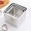 Stainless Steel Square Seasoning Box with Handles Heavy-Duty Storage Container for Lard Sauces Condiments Rust-Proof Spice Box for Home Commercial