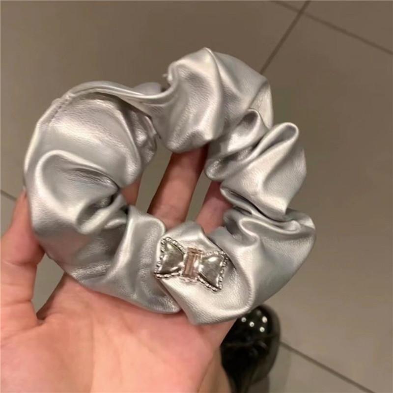 Scrunchie din piele de vară Coreea Scrunchie mare pentru păr femei Benzi elastice pentru păr Crăciun pentru cap Legături de frânghie de păr Suporturi pentru coadă de cal