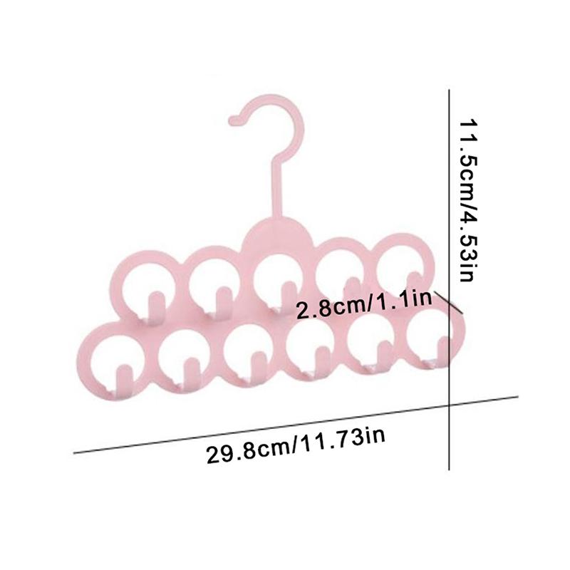 11Holes Bathroom Storage Rack Plastic Hanger Organizer Closet Space Saving Scarf Belt Tie Hat Towel Bag Purse Holder Dorm Room&