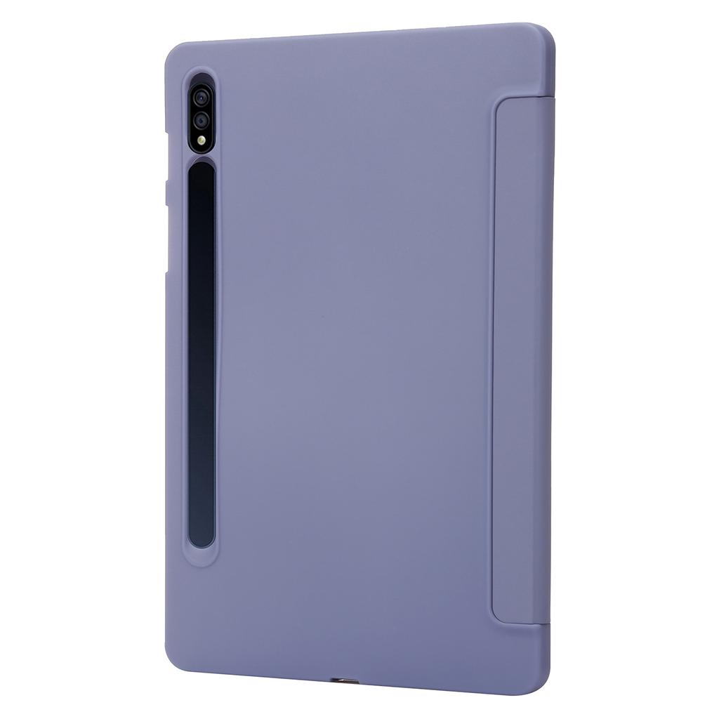 For Samsung Galaxy Tab S10+ Case PU Leather+Silicone Tri-Fold Stand Tablet Cover