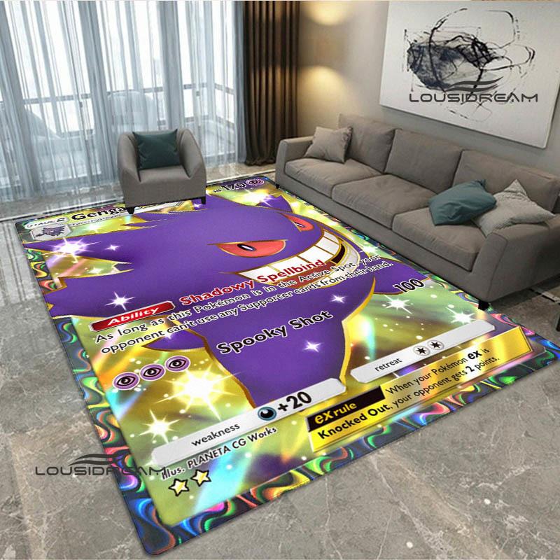 Cartoon Pokémon Trading Card Game Print carpet Non-slip carpet carpets for living room area rug Door pad anime rug birthday gift