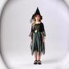 Halloween Party Adult Children Stage Show Green Mesh Witch Dress Parent-Child Costume