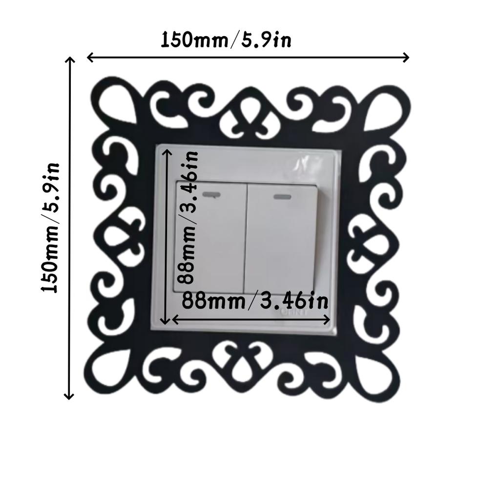 4pcs Self-Adhesive Panels Wall Sticker Acrylic Light Switch Cover Mirror Face Stickers On The Wall Home Decoration Photo Frame S