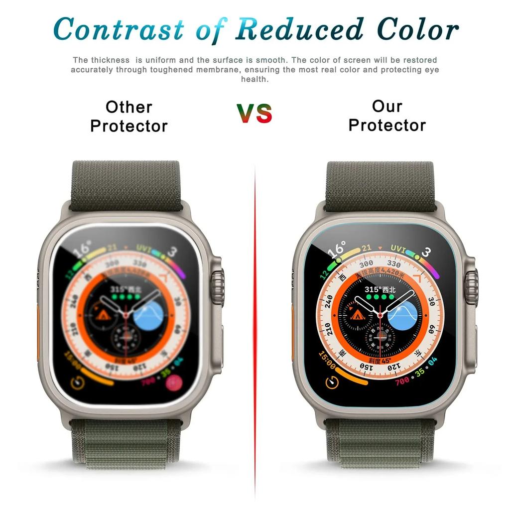 5Pcs Screen Protector For Apple Watch Ultra 49mm Accessories Anti-Scratch Waterproof Tempered Glass HD Film iWatch Ultra 49 Mm