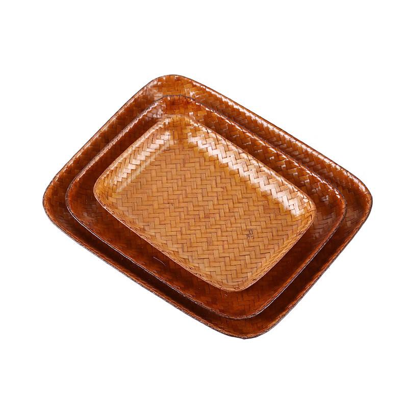 ZISIZ Handmade Bamboo Serving Tray Set