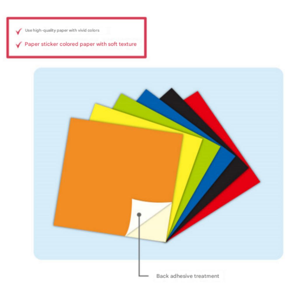 Colorful Sticker Paper by Jong Ie Nara - 6 Colors 1 Set