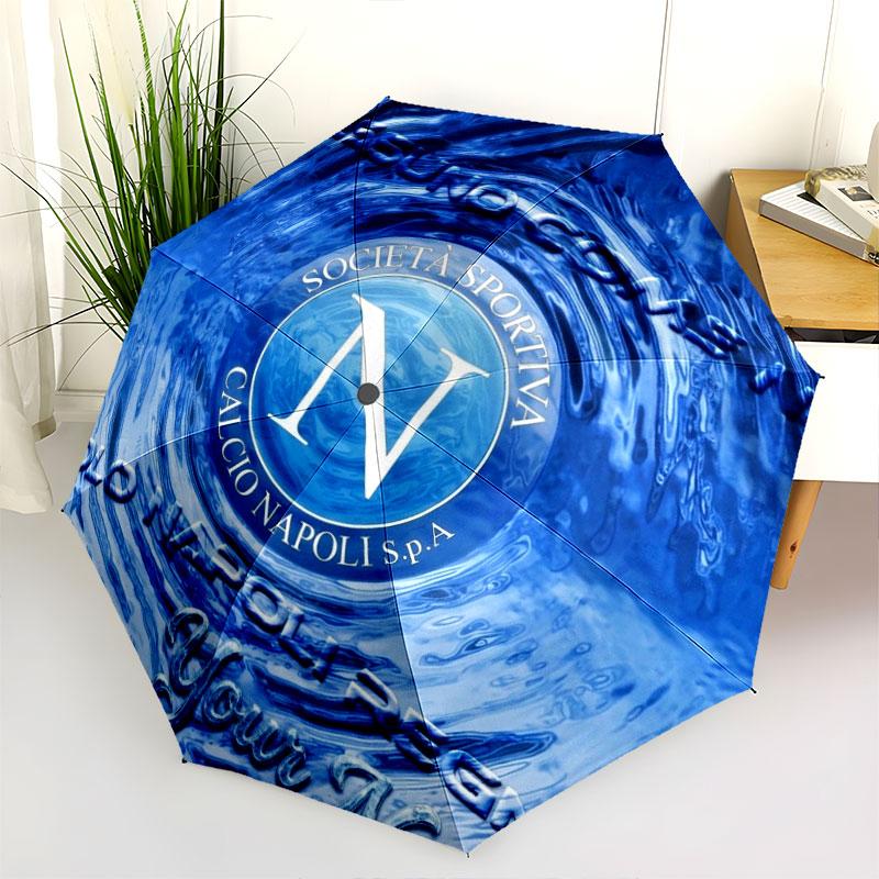 1 PC Automatic Folding Umbrella - SSC Napoli Custom Name Pattern, Portable & Foldable Design with 8 Ribs, Christmas Birthday Gifts