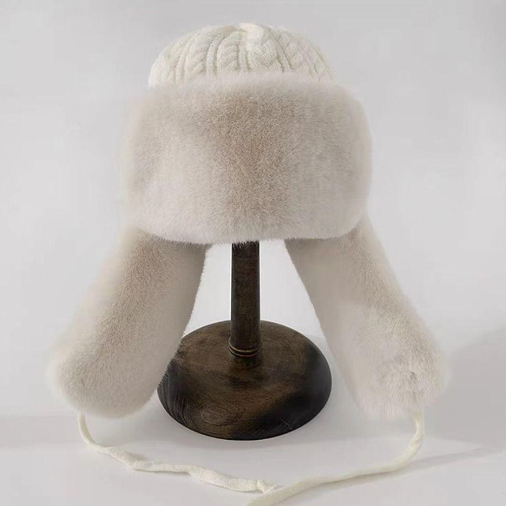 Thickened Extended Ear Protection Hat Warmth Plush Hood Cap Versatile Lei Feng Hat  For Women