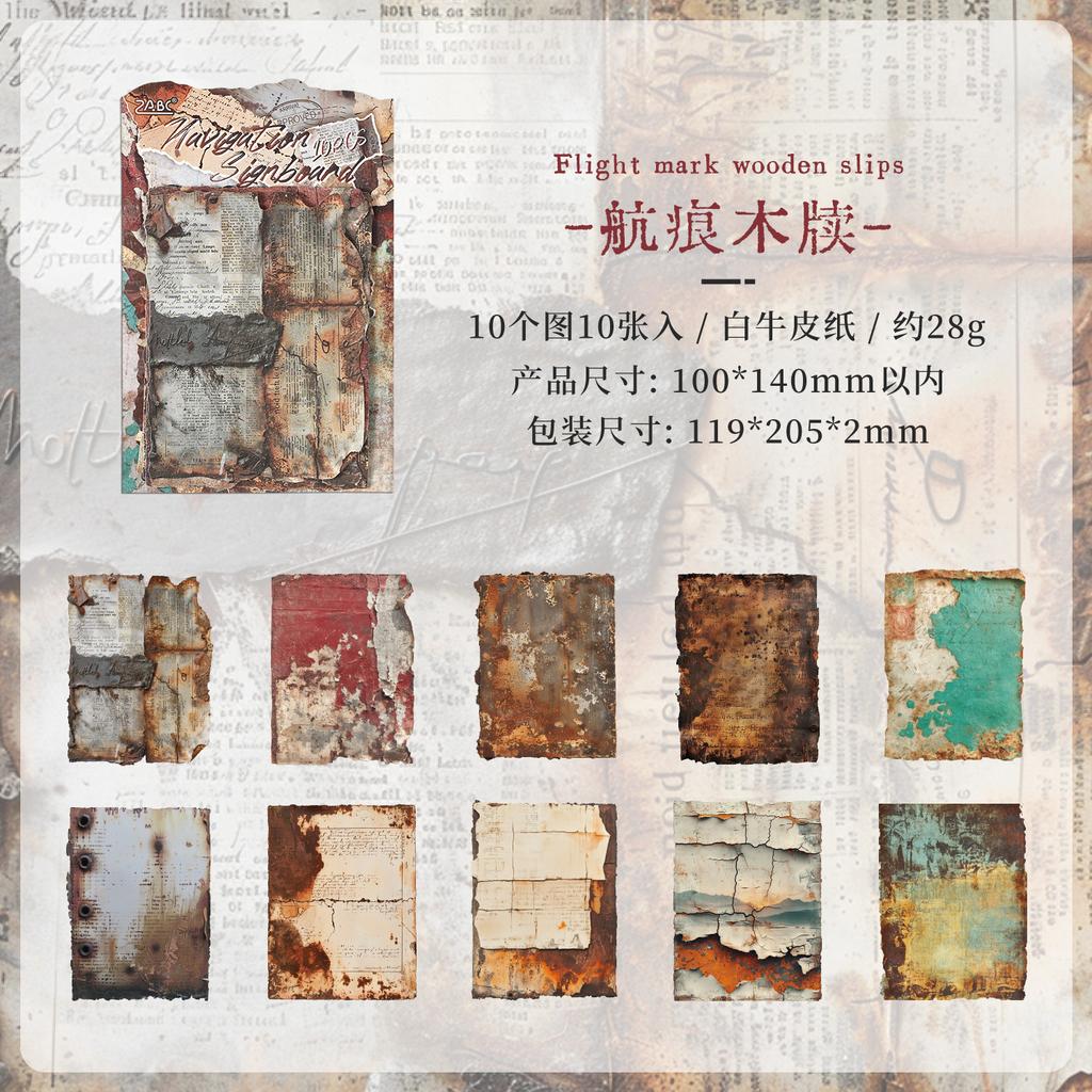 10 Stück Vintage Rosttextur Große Hintergrundaufkleber Retro Ästhetik Für Scrapbooking Journal Planer Basteln