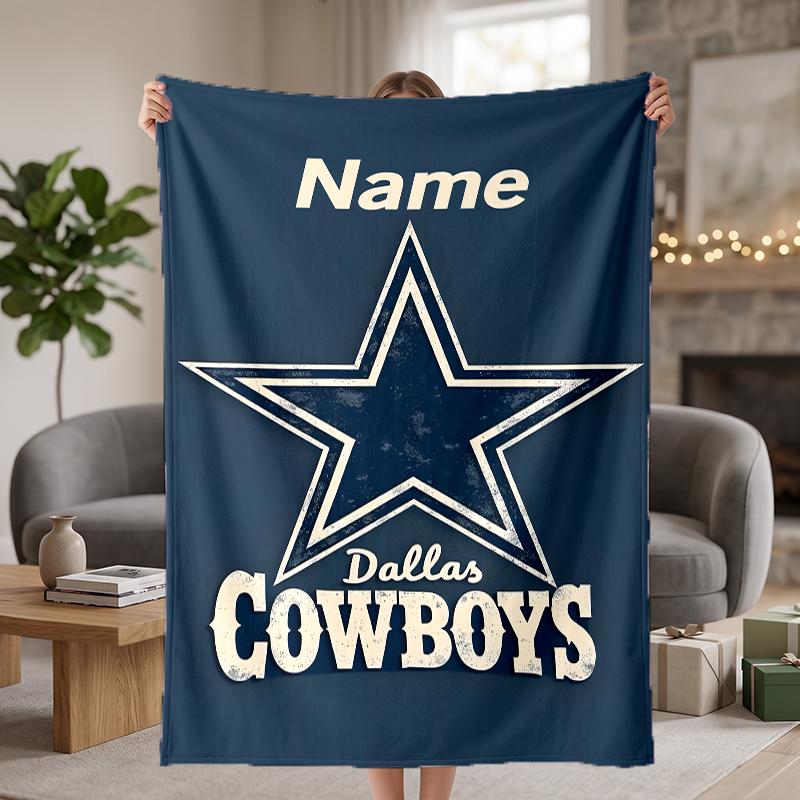 Dallas Cowboys Custom Flannel Blankets Soft Warm Cozy Throws for Home Decor Holiday Gifts