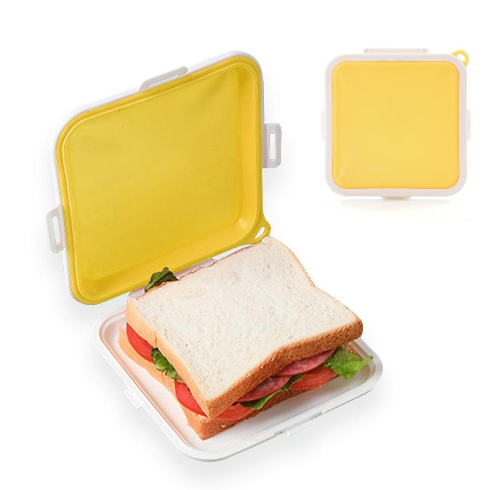 

Reusable Sandwich Containers Leakproof Bread Storage Box For Fruit Salad Snacks жовтий