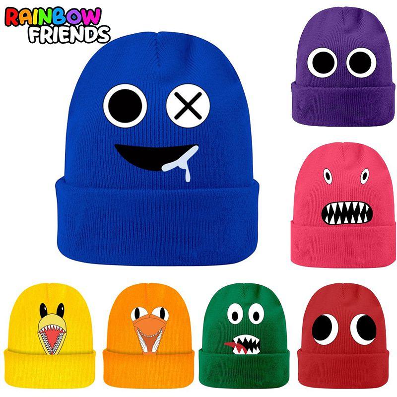 Friends Rainbow Roblox Knitted Cap Printed Elastic Hat Warm Kids Adult Xmas Gift