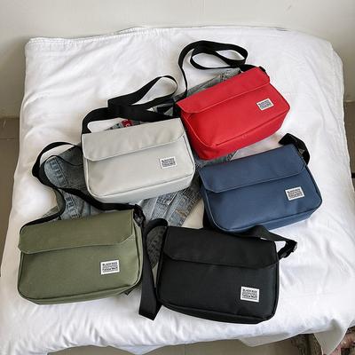 Einfarbige Leinwand trendige personalisierte tägliche Pendlertasche einfache Damen-Tasche Umhängetasche Messenger Bag lässige kleine quadratische Tasche