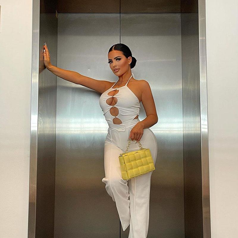 Estetické sexy streetwear kombinéza ženy s vysokým pasem dutý bez rukávů bodycon kombinézy Punk Emo Alternativní oblečení