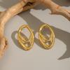 Modern Stainless Steel Drop Earrings for Women Irregular Geometric Link Dangle Jewelry Daily Party Wedding Gift Accessories