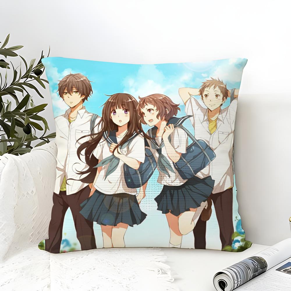 

Anime Hhyouka Pillow Case Cotton Linen Fabric Square Zipper Pillowcase Home Decorative Living Room 30X30cm