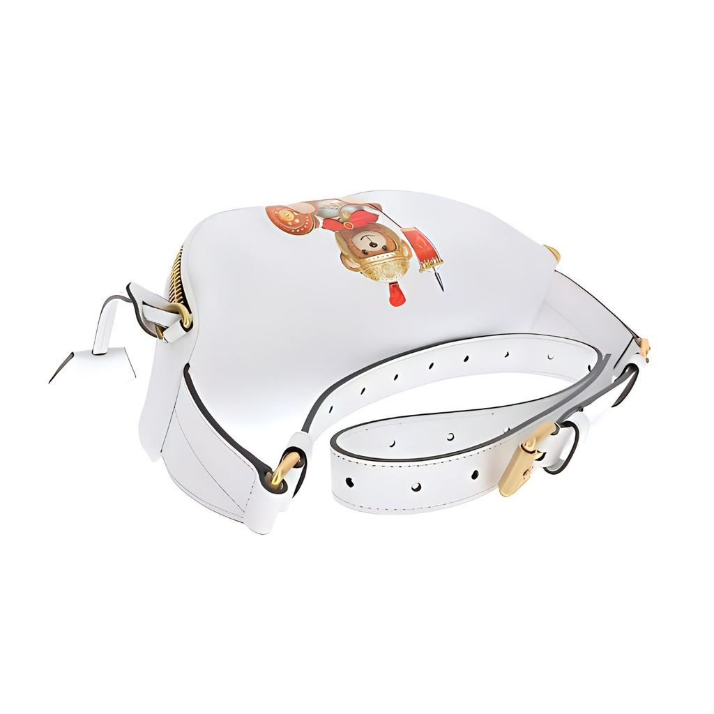 Moschino Roman Soldier Teddy Bear Leather PU Waist Bag Women Bags White 7-T7718-8210-1001