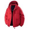 Men's And Women's Casual Solid-color Warm Graphene Hooded Cotton-padded Jacket, Men's Outdoor Large Pocket Workwear Thickened Down Jacket