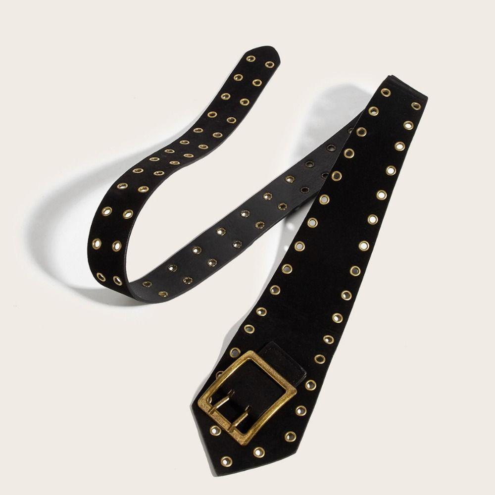 PU Leather Spicy Girls Waistband Y2k Wide Waist Belt Fashion Punk Style Waist Belt  Women