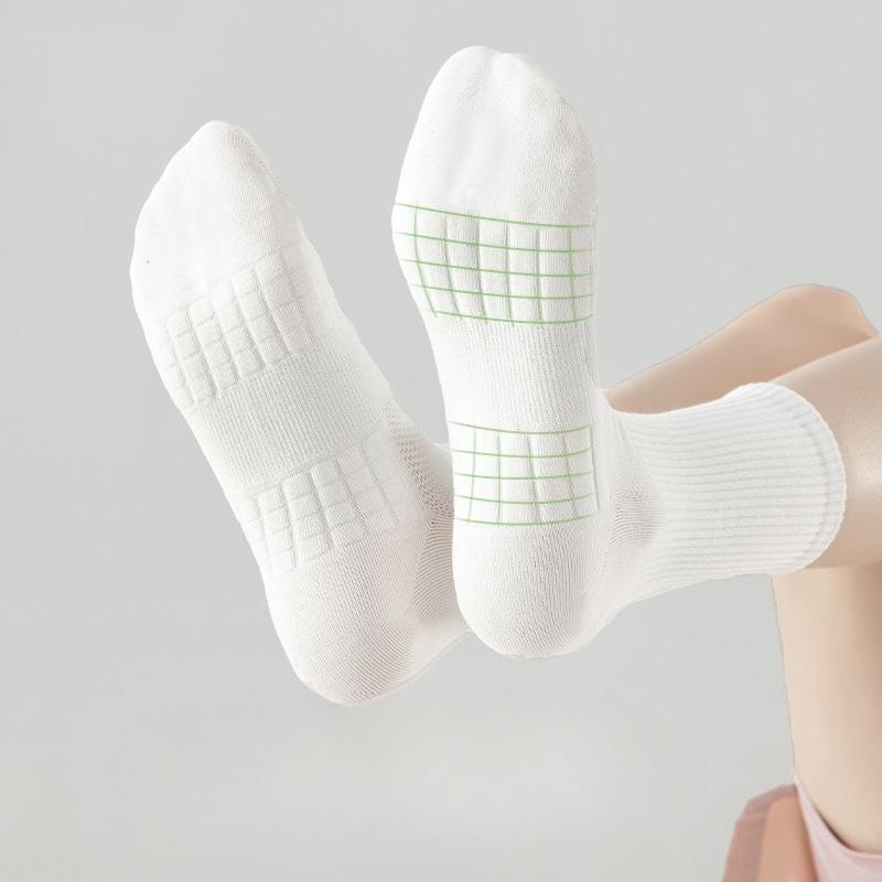 Women's Mid-calf Cotton Socks, Antibacterial and Deodorizing, Towel Bottom Mesh Breathable, Running Sports Long Calf Socks