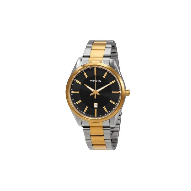 CITIZEN 100 meters waterproof Quartz Steel Strap men s watch black dial BI1034-52E чёрный