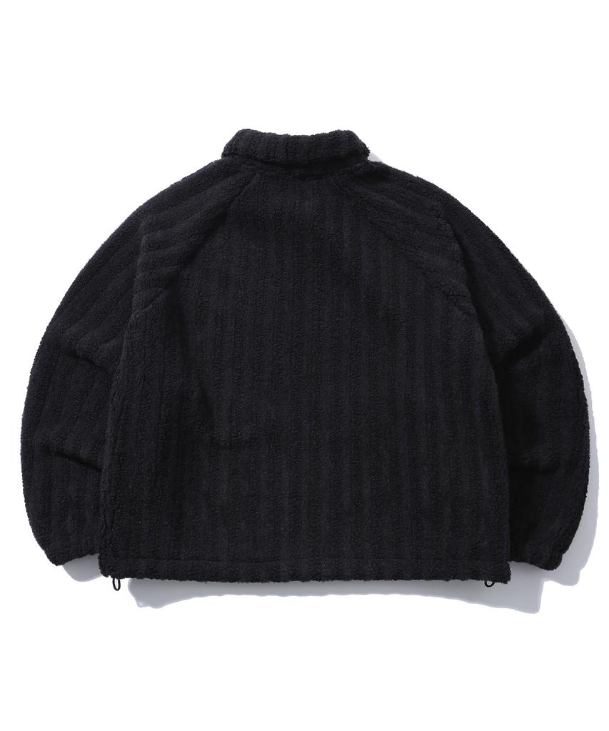 Search410 Vertical Line Fur Jacket Black