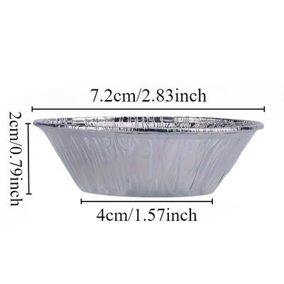 Egg Tart Molds Disposable Aluminum Foil Cup Mini Pie Pans Circular Baking Cups Quiche Cake Kitchen Restaurant Bakery Tools