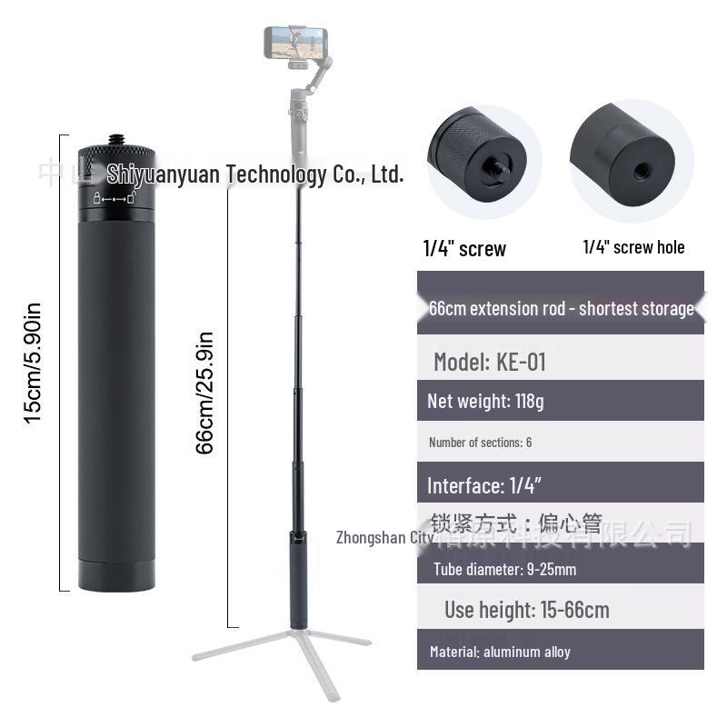 Aluminum Alloy Universal Telescopic Selfie Stabilizer for DJI and Feiyu Sports Cameras
