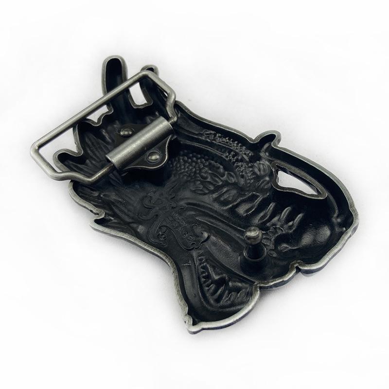 Zinc Alloy Men's Chinese Dragon Belt Buckle – Trendy Smooth Snap Design