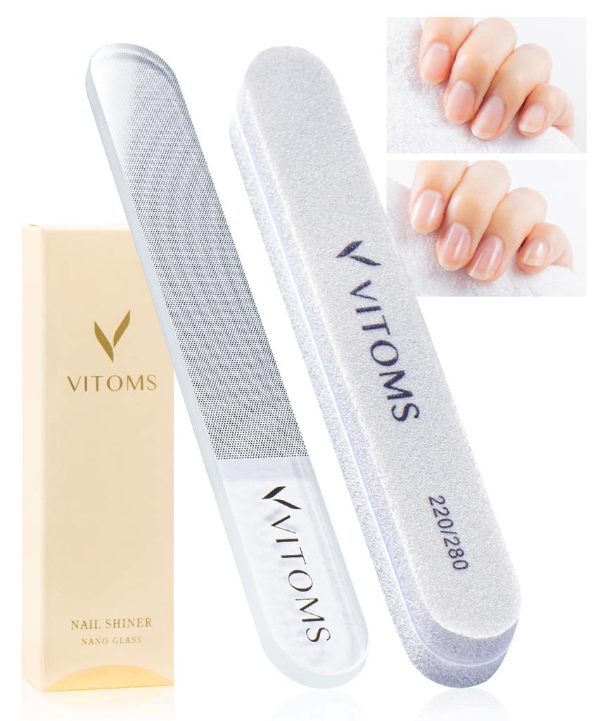 VITOMS Nail File Sponge File for Even Nail and Nail Nail Gift (Includes Polishing) - File, Polishing, File, Glass, Polishing, Shining, Care, Round,