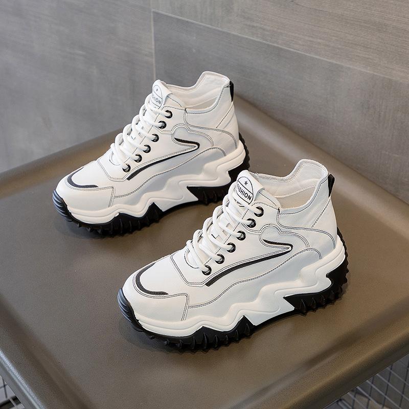 Trend autumn new thick-soled inner height-increasing women's shoes casual sports breathable versatile mesh shoes