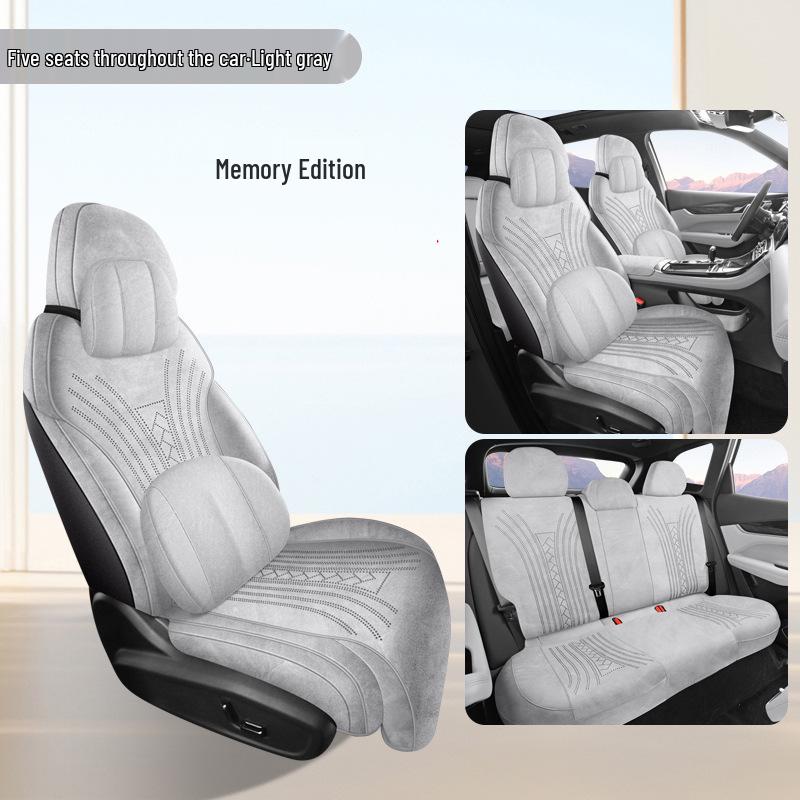 Geely Boyue L 4th Gen Car Seat Cushion: All-Season, Fully Wrapped Rams Fur Suede Saddle Pad