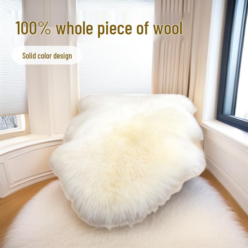 Sheepskin Wool Sofa and Chair Cushion - Irregular Shape for Bedroom, Bay Window, or Floor-to-Ceiling Use