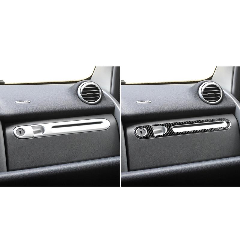 For Benz Smart 451 Coupe 2011 2012 2013 2014 2015 Glove Box Handle Panel Trim Real Carbon Fiber Sticker Car Interior Accessories