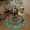 Persian Retro Ethnic Style Round Living Room Rug Coffee Table Hanging Chair Swivel Chair Floor Mat Bedroom Bedside Rug