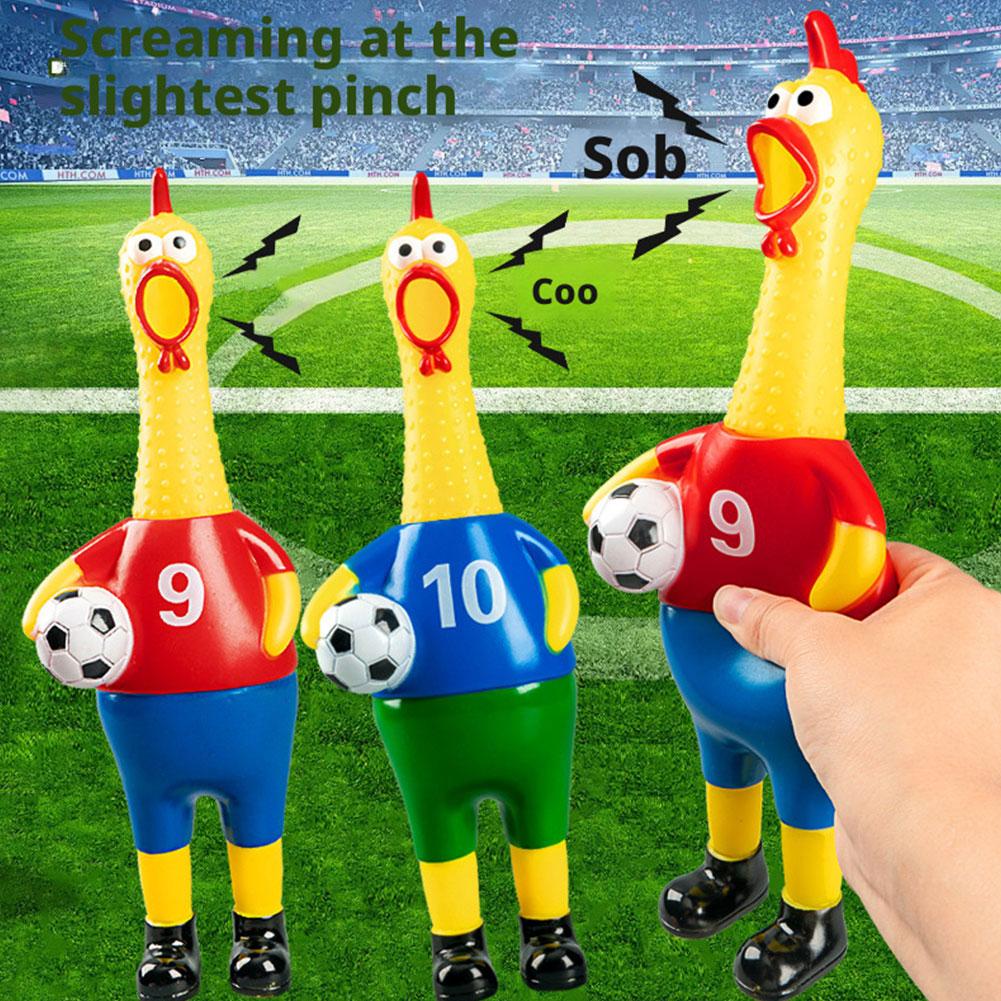 Screaming Chicken Dog Toy Soccer Style Squeaky Toy Durable Stress Relief Novelty Pet Chew Toy for Small Large Dogs