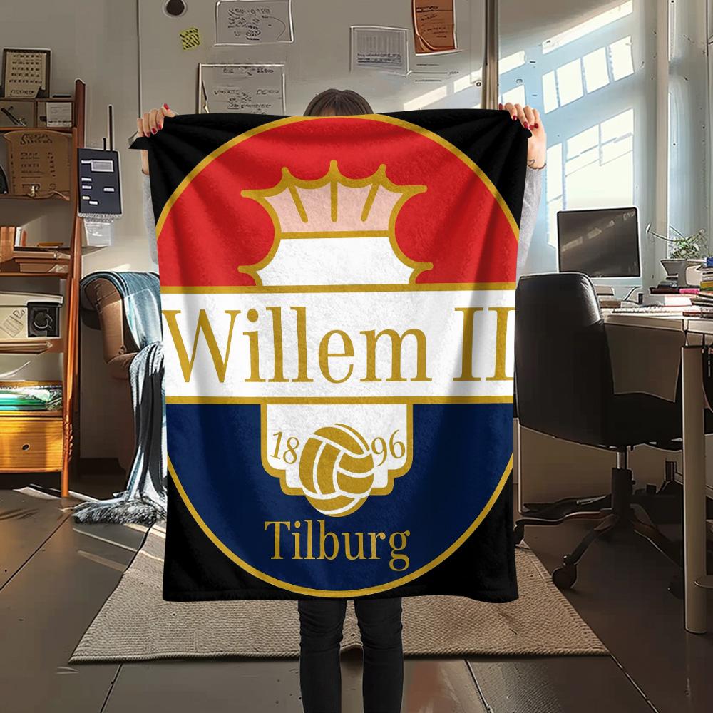 Football Club William II  Print Flannel Blanket, High quality Comfortable for All Seasons, Home Decor, Warmth and Comfort