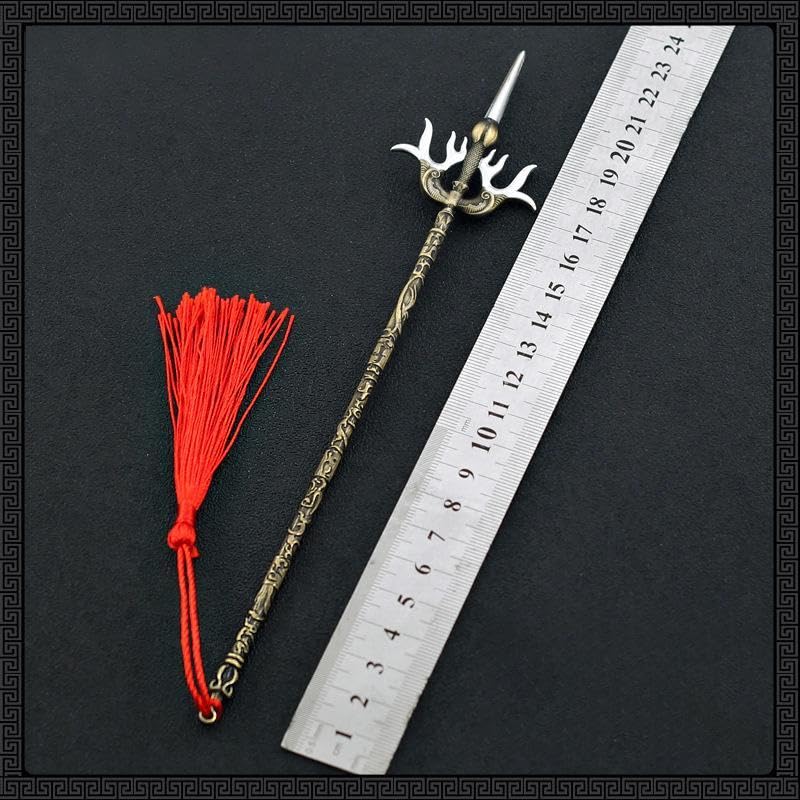 [Nekoshenyama] Sui and Tang Dynasty Heroic Weapon Yuwen Chengdu Spear, Total Length 22cm / Miniature Figurine, Collector's Decor