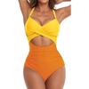 One-piece SSwimsuit for Women, European and American Backless Splicing Sexy Bikini Swimsuit