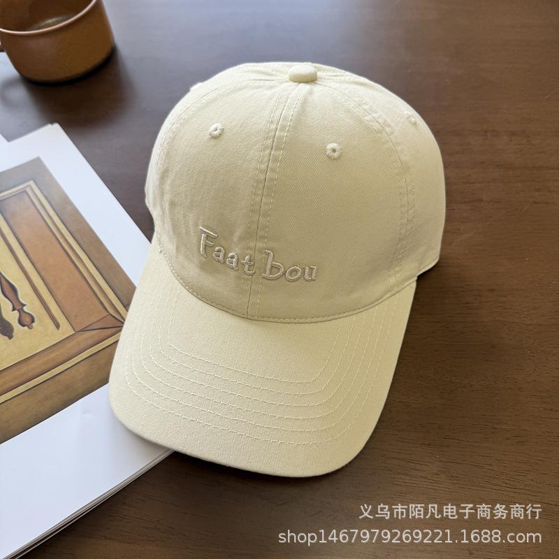 Letter three-dimensional embroidered baseball cap men's simple and versatile face cap couple fashion soft top sun hat