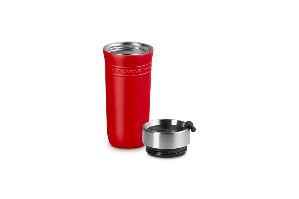 LE CREUSET Travel Tumbler Mug Water Bottle Bottle 350ml Cherry Red Stainless Steel Vacuum Insulated Wide Mouth Easy To Clean On the Go Convenient To