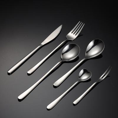 304 Edelstahlgeschirr 040 Deutsch Gabel Obstgabel Rundlöffel Eislöffel Glatte Kante Dick Geschenk
