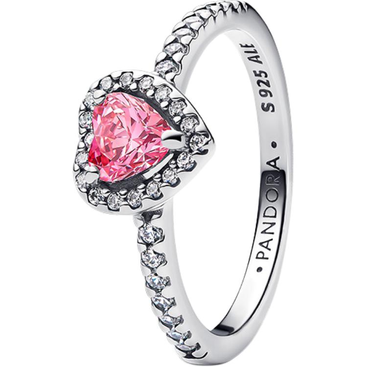 Pandora Original Design 925 Silver Cubic Zirconia Ring Women rings Pink 198421C03 Box,48MM