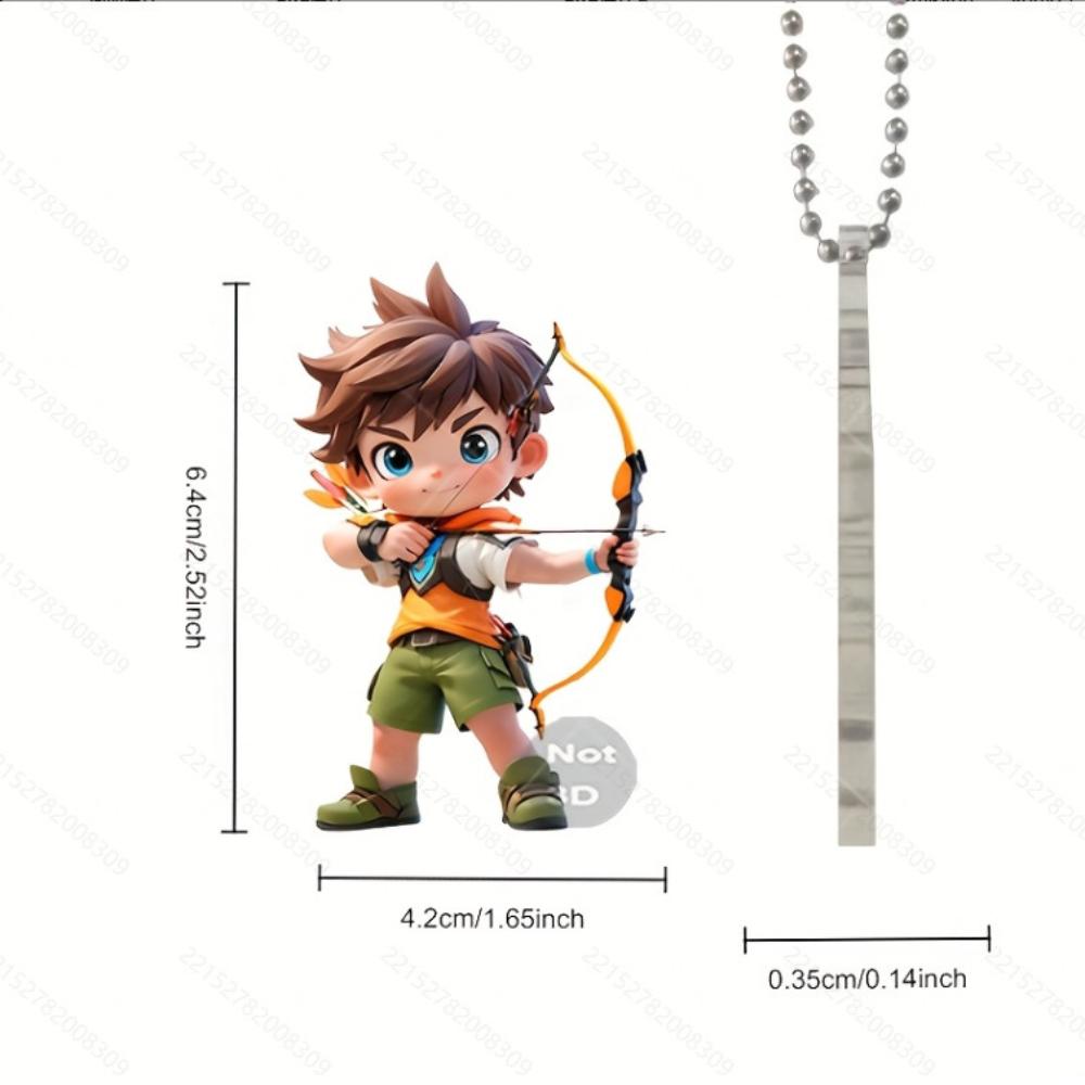 8cm Acrylic flat facing cat gun car pendant dog riding motorcycle backpack pendant home decoration angel pig handicraft 1Pcs