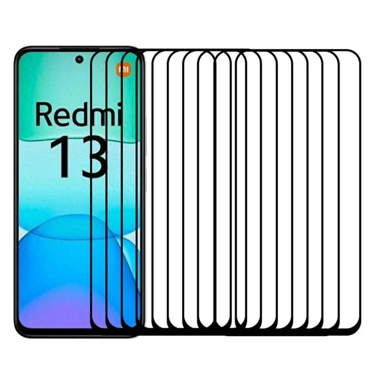 

RURIHAI 10 шт. для Xiaomi Redmi 13 4G протектор экрана ультра прозрачная алюминиево-силиконовая стеклянная пленка