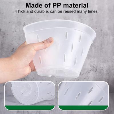 Clear Orchid Pot Reusable Orchid Flowerpot with Holes Plastic Ventilated Planter for Repotting