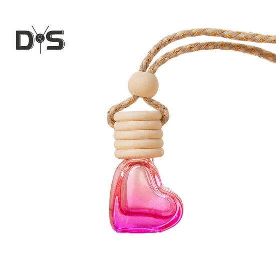 

6 мл автомобильный многоразовый флакон для духов украшения красочная любовь в форме сердца деревянная крышка прозрачное стекло ароматерапия эфирное масло пустая бутылка подвесной кулон розы красного