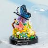 Non-Toxic Micro Building Block Flower With Dust Cover Mini Eternal Life Bouquet Assembling Toys For Kid Brick Ornament Decor Romantic Gift